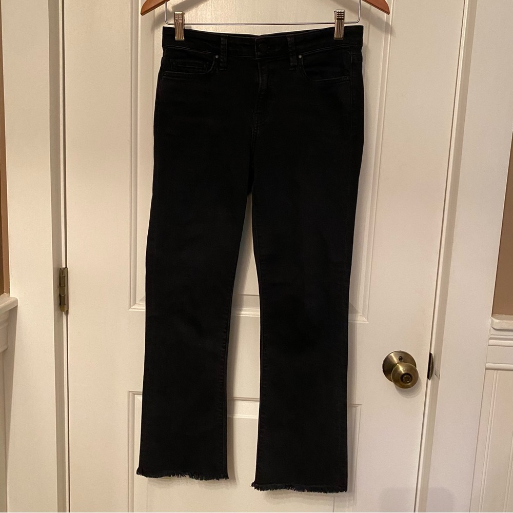 VELVET GRAHAM SPENCER JEANS BLACK COAL HIGH RISE CROP FRAY HEM USA SIZE 26